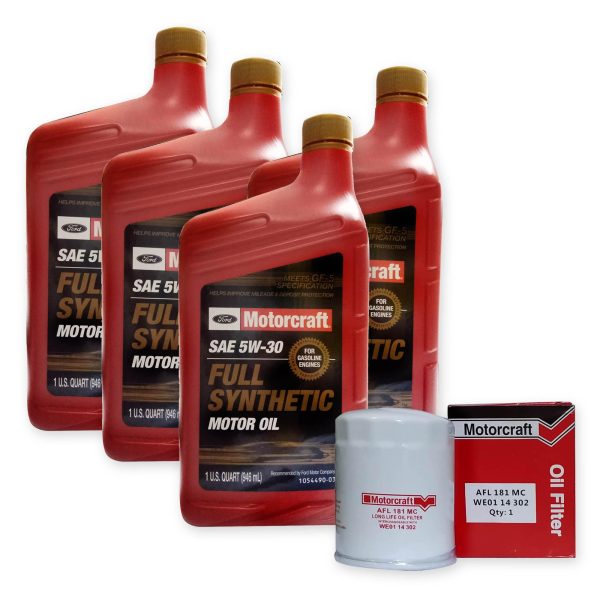 Motorcraft Fully Synthetic SAE 5W-30 Oil Change Bundle for Ford Vehicles